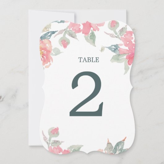 WATERCOLOR TUIN TROUWTAFEL NUMMER KAART (Voorkant)