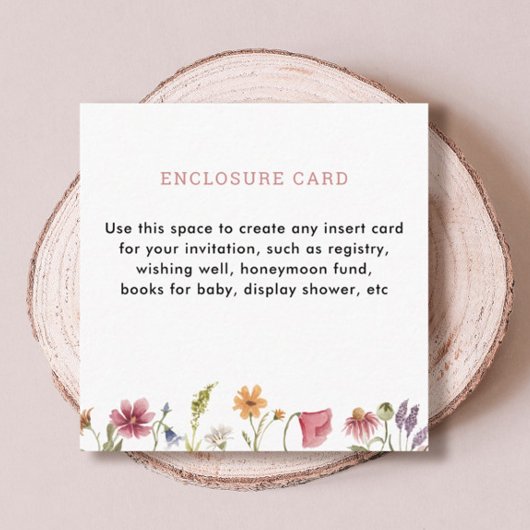 Watercolor Tuin Wilde Bloem Plein Envelopkaart Informatiekaartje