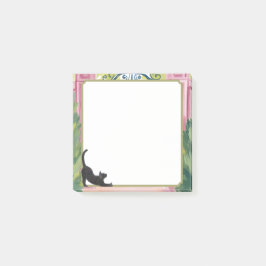 Watercolor Tuinhek & Uitgerekte Zwarte Kat Post-it® Notes