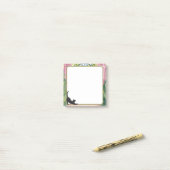 Watercolor Tuinhek & Uitgerekte Zwarte Kat Post-it® Notes (Op bureau)