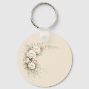 Watercolor Tuinrozen voor Tijdloze Momenten Sleutelhanger
