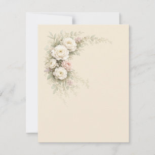 Watercolor Tuinrozen voor Tijdloze RSVP Kaartje