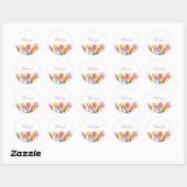 Watercolor Tulip Thank  Ronde Sticker (Vel)