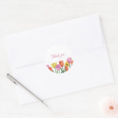 Watercolor Tulip Thank  Ronde Sticker (Envelop)
