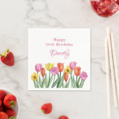 Watercolor Tulips 90th Birthday Party Servet (Insitu)