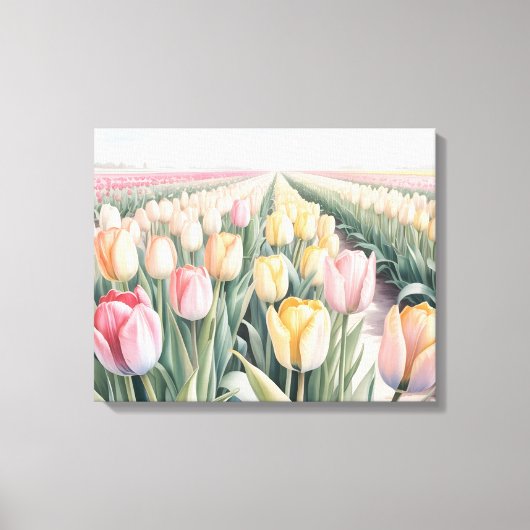 Watercolor tulips canvas afdruk (Voorkant)