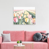 Watercolor tulips canvas afdruk (Insitu (Woonkamer))
