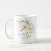 Watercolor Tulips & Daffodils Happy Easter  Koffiemok (Links)