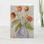 Watercolor Tulips Greeting Card Kaart (Voorkant)