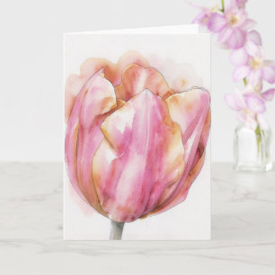 Watercolor Tulp Bloem Kunst Notitiekaart