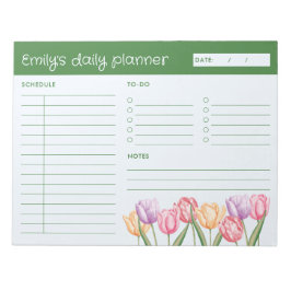 Watercolor Tulp Bloemen Ongedateerde Dagelijkse Pl Notitieblok
