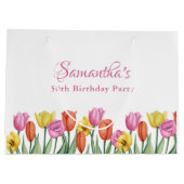 Watercolor Tulp Bruiloftsborrel  Groot Cadeauzakje (Achterkant)