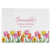 Watercolor Tulp Bruiloftsborrel  Groot Cadeauzakje (Achterkant)