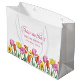 Watercolor Tulp Bruiloftsborrel  Groot Cadeauzakje (Achterkant Gekanteld)