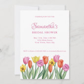 Watercolor Tulp Bruiloftsborrel Kaart (Voorkant)