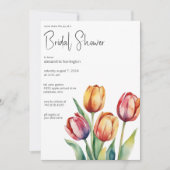 Watercolor Tulp Bruiloftsborrel  Kaart (Voorkant)