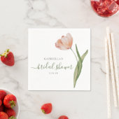  Watercolor Tulp Groen Bruidsuitnodiging  Servet (Insitu)
