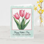 Watercolor Tulp Moederdagkaart Kaart (Gele Bloem)