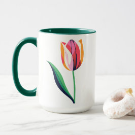 Watercolor Tulp Mok