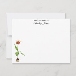 Watercolor Tulp Persoonlijk Plat Bedankkaart