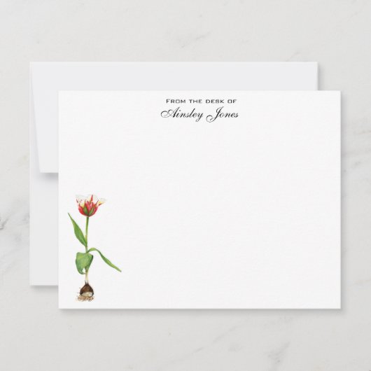 Watercolor Tulp Persoonlijk Plat Bedankkaart (Voorkant)