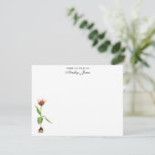 Watercolor Tulp Persoonlijk Plat Bedankkaart (Staand voorkant)