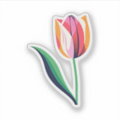 Watercolor Tulp Sticker (Voorkant)
