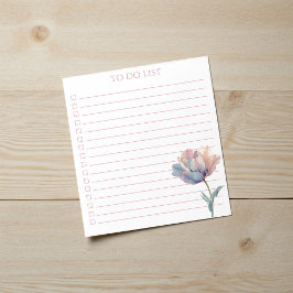 Watercolor Tulp Takenlijst Modern Boho Chic Notitieblok