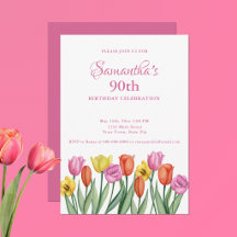 Watercolor Tulpen 90ste Verjaardagsfeest