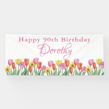 Watercolor Tulpen 90ste Verjaardagsfeest