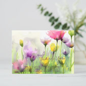 Watercolor tulpen aanpasbaar kaart (Staand voorkant)