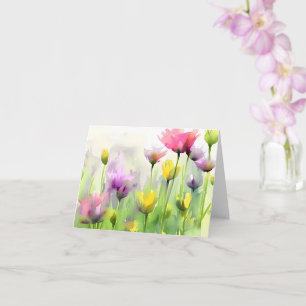 Watercolor tulpen aanpasbaar kaart