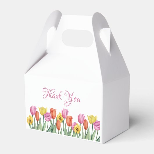 Watercolor Tulpen Bedankjes Doos Bedankdoosjes (Voorkant Zijde)