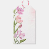 Watercolor Tulpen Elegante Bruiloft Borrel Cadeaulabel (Achterkant)