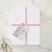 Watercolor Tulpen Elegante Bruiloft Borrel Cadeaulabel (Met Touw)