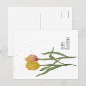 Watercolor Tulpen - Gefeliciteerd Briefkaart (Voorkant / Achterkant)