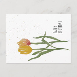 Watercolor Tulpen - Gelukkig Verjaardag Briefkaart