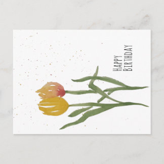 Watercolor Tulpen - Gelukkige Verjaardag Briefkaart