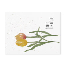 Watercolor Tulpen - Gelukkige Verjaardag