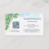  Watercolor Turtle Tropical Leaves Visitekaartje (Achterkant)