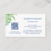  Watercolor Turtle Tropical Leaves Visitekaartje (Achterkant)