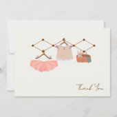 Watercolor Tutu Boho Baby Shower Bedankkaart (Voorkant)
