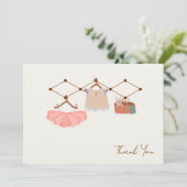 Watercolor Tutu Boho Baby Shower Bedankkaart (Staand voorkant)