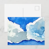 Watercolor Two Clouds Painting Briefkaart (Voorkant / Achterkant)
