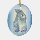 Watercolor Uil Keramisch Ornament (Rechts)