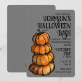 Watercolor uitnodiging met pompoenen (Voorkant / Achterkant)