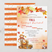 Watercolor Uitnodiging Pompoen Herfst Festival (Voorkant / Achterkant)
