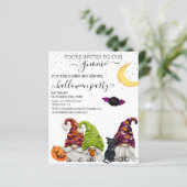 Watercolor uitnodiging voor Gnome Halloween-feestj (Staand voorkant)