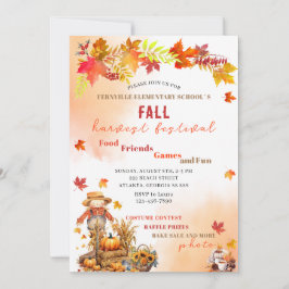 Watercolor uitnodiging voor Pompoen Herfst Festiva