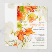 Watercolor Uitnodigingen met Vallende Bladeren (Voorkant / Achterkant)